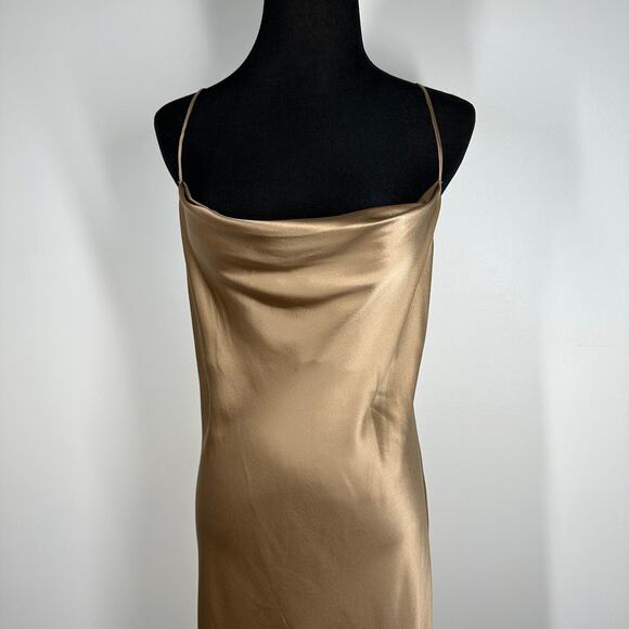 NWT Reformation Salamanca 100% Silk Maxi Dress Cowl Neck Sleeveless 6 Croissant - Picture 4 of 10